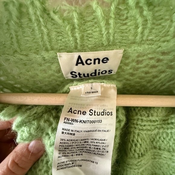 Acne Studios Green Mohair  Size: 170/84A (approx. S/M) Made in Italy - Picture 8 of 11